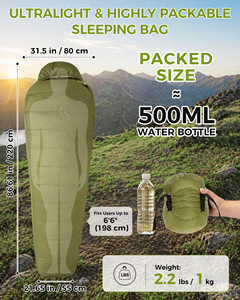 <span class=keywords><strong>Sac</strong></span> <span class=keywords><strong>de</strong></span> <span class=keywords><strong>couchage</strong></span> mummy en duvet d'oie certifié RDS 700FP, ultraléger, pour la randonnée, le <span class=keywords><strong>trekking</strong></span> et les aventures en plein air - Product Image 2