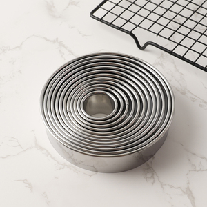 Gran oferta de acero inoxidable 1 Uds juego de cortadores de galletas redondos cortadores de galletas circulares moldes de anillo de Donut redondo <span class=keywords><strong>para</strong></span> hornear - Product Image 1