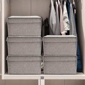 Nhà có thể gập lại vải lưu trữ hộp <span class=keywords><strong>Velcro</strong></span> Nắp xử lý cho tủ quần áo tủ quần áo phòng ngủ tổ chức - Product Image 6