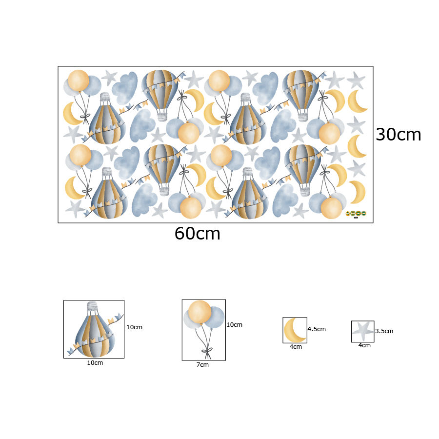 Adesivo de parede de balão, papel de parede de ar quente autoadesivo para  quarto de crianças| Alibaba.com, image size:900x900