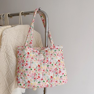 Custom Mulheres Algodão Quilt Tote <span class=keywords><strong>Bag</strong></span> Shoulder <span class=keywords><strong>Bag</strong></span> Shopping <span class=keywords><strong>Bag</strong></span> com bolsos Zipper - Product Image 4