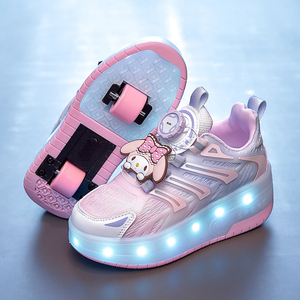 Chaussures de patin à <span class=keywords><strong>roulettes</strong></span> pour enfants, <span class=keywords><strong>baskets</strong></span> à <span class=keywords><strong>roulettes</strong></span> pour garçons et filles, <span class=keywords><strong>baskets</strong></span> de sport <span class=keywords><strong>avec</strong></span> led pour Noël, anniversaire, cadeau de spectacle pour enfants - Product Image 3