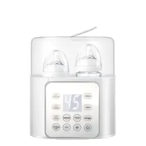 双瓶蒸汽消毒器数字婴儿食品加热器奶瓶取暖器带定时器数字显示