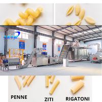 Machine à fabriquer des pâtes et des macaronis à partir de farine de blé et d'eau, avec extrusion et façonnage, pour la transformation alimentaire commerciale