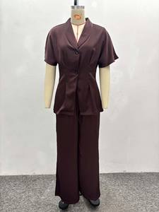 Cardigan con scollo a V alla moda, pantaloni a gamba larga a vita alta in stile africano, nuovo completo due pezzi da <span class=keywords><strong>donna</strong></span> - Product Image 6