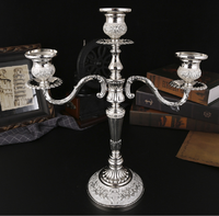 Décoration de table romantique pour la maison, candelabre à 3 bras pour bougies coniques