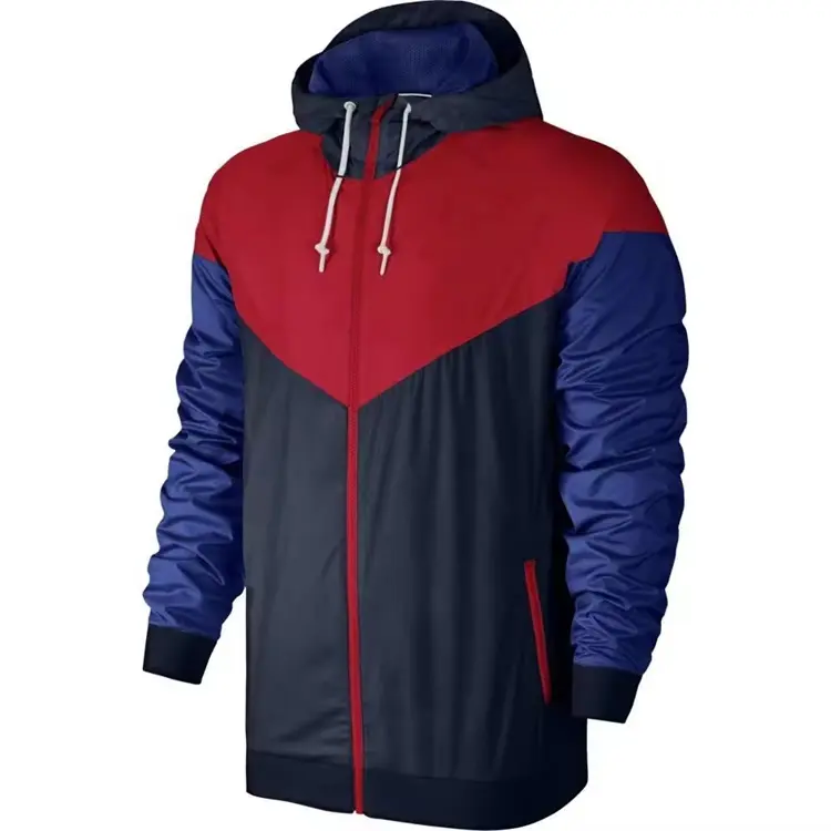 Sıcak satış erkekler özel Logo moda tasarım kapüşonlu ceket rüzgarlık su geçirmez yüksek kaliteli ceketler
