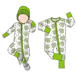 Romper Bayi Laki-laki Premium Berbahan Bambu dengan Ritsleting 2 Arah, Manset Lipat, Lembut dan Ramah Kulit untuk Bayi Baru Lahir - Product Image 1