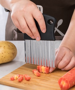 Wholesale <b>Multifunction</b> Stainless Steel Wave Blade Knife Onion <b>Vegetable</b> <b>Cutter</b> Comfortable Handle Potato Slicer Home Kitchen - Product Image 5