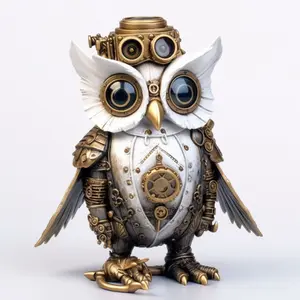 polyresin Steam punk owl resin handicraft ornaments home decoration