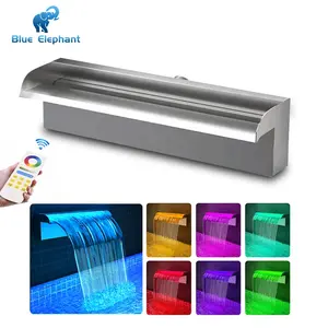 Luz Rgb Rectangular para piscina, cascada de agua de acero inoxidable, hoja de agua en cascada, Led, producto nuevo