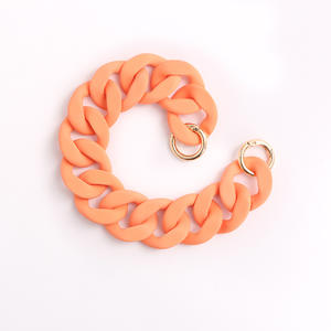 เครื่องประดับแฟชั่นสีสันสดใสห่วงโซ่เชื่อมโยงคิวบาโซ่ทำมืออะคริลิคโซ่อุปกรณ์เสริมกระเป๋า - Product Image 4