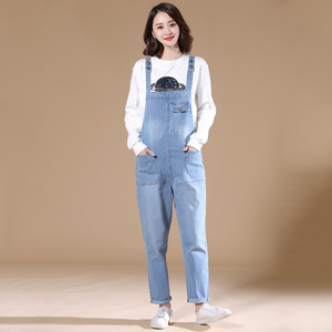 Pantalones <span class=keywords><strong>Vaqueros</strong></span> de Talla Grande 8XL <span class=keywords><strong>para</strong></span> Mujer Embarazada, Pantalones de Maternidad, Overoles, Jeans con <span class=keywords><strong>Tirantes</strong></span> <span class=keywords><strong>para</strong></span> Chicas, Jeans Casuales Holgados, Mono <span class=keywords><strong>para</strong></span> Damas - Product Image 5