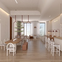 Meubles commerciaux Western Restaurant Cafe Shop Table et chaises Loisirs Stand en bois Canapé Nouveau design