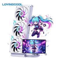 Refroidisseur liquide pour ordinateur de bureau PC de jeu LOVINGCOOL tout-en-un 4K à double écran 3,5 pouces 360 mm AIO avec refroidissement ARGB PWM du processeur