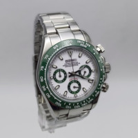 Montre à mouvement VK63, montre argentée avec calendrier, matériau en acier inoxydable 904L, six aiguilles, chronographe segmenté, montre pour homme