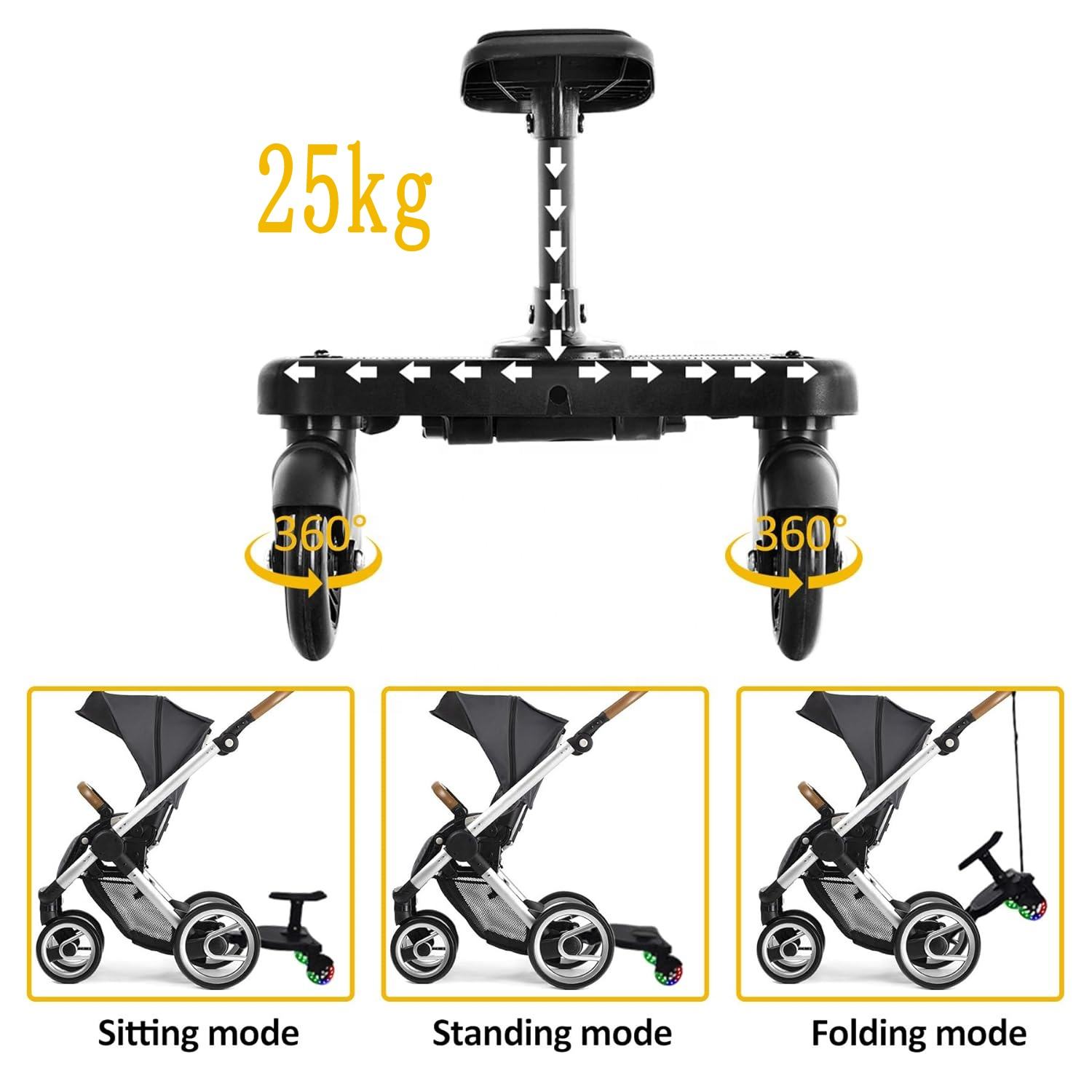 Dream On Me Stroller 2-in-1 Stroller Board Universal Step Buggy