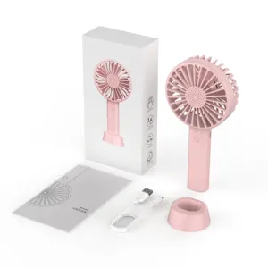 High Quality 3 Speeds Electric Portable Mini Table Fans USB Rechargeable Fan Small Personal Handheld Fan With Base