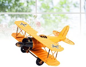 Mô Hình Máy Bay Cổ Điển Kim Loại Thủ Công Mỹ Nghệ Bằng Sắt Rèn Máy Bay Mặt Dây Chuyền <span class=keywords><strong>Biplane</strong></span> Đồ Chơi Sưu Tập Sắt Nghệ Thuật Điêu Khắc Bàn Làm Việc - Product Image 4