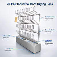 Séchoir à bottes commercial désodorisant à l'ozone avec circulation d'air chaud, support en acier inoxydable pour le séchage des bottes, idéal pour les usines de vêtements de travail