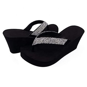 Nicecin piattaforma <span class=keywords><strong>da</strong></span> <span class=keywords><strong>donna</strong></span> infradito strass supporto per arco comodo cuscino morbido infradito con zeppa <span class=keywords><strong>sandali</strong></span> infradito estivi - Product Image 3