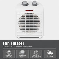 Ventilateur Chauffant Colonne Portable avec Thermostat, Chauffage d'Appoint Compact Rectangulaire 3 Modes Chaud 2000W, Contrôle Automatique, Ignifuge, Certifié CE