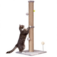 Griffoir vertical 3-en-1 pour chat de 36 pouces de haut avec jouets en sisal et base stable |   Utilisation en intérieur pour tous les âges