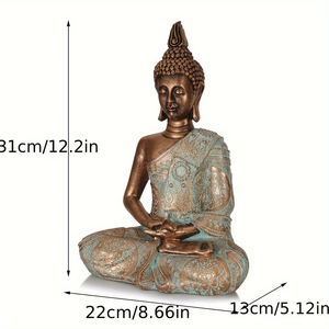 Elegante estatua de Buda de estilo Vintage para decoraciones del hogar-Adorno de resina budista tailandés Artesanía <span class=keywords><strong>Zen</strong></span> del sudeste asiático Budismo - Product Image 2