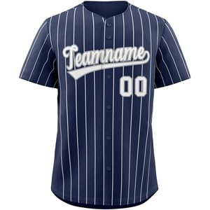 Camiseta de béisbol personalizada con rayas, camisa con botones, nombre y número personalizados, unisex, para adultos, que absorbe la humedad - Product Image 1