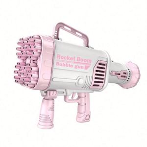Pistolet à bulles automatique Gatling pour enfants, noir et rose, avec ventilateur lumineux, pour l'extérieur - Product Image 3