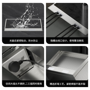 Stainless Steel Floor <b>Socket</b> Recessed Invisible Flat Waterproof IP66 Ground Installation - Product Image 5