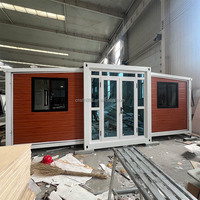Maison conteneur en acier extensible de 40 pieds, préfabriquée, compacte, pour usage scolaire, villa, magasin, appartement, hôtel, restaurant, logement pour personnes âgées, camping, salle de classe