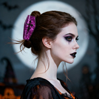Accessoires de cheveux d'Halloween à motif crâne en PVC, pince requin pour femme, vente directe usine, personnalisation prise en charge, Flytop