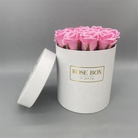 Boîtes à fleurs et roses rondes de luxe avec option de logo personnalisé en carton recyclé, impression à chaud