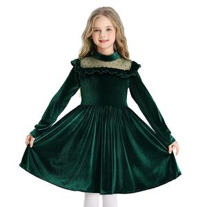 Robes en velours à manches longues pour filles, style vintage, pour l'automne et l'hiver - Robe de princesse de Noël - Product Image 2