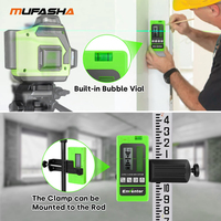 Récepteur laser rotatif MUFASHA pour extérieur, faisceau vert/rouge, détecteur de nivellement numérique LCD pour lasers à ligne pulsée LR01