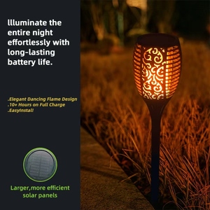 Lampe torche solaire extérieure étanche IP65 à 96 LED, avec batterie au lithium et capteur de contrôle, clignotante, pour aménagement paysager et jardin - Product Image 3