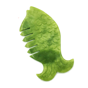 Jade Green Comb Jade Stone Scraping Massage Tool Gua Sha Board - Product Image 3