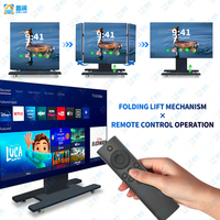 Écran interactif LED mobile tout-en-un pour réunions, avec fonction tactile, vidéo, TV, levage et pliage, idéal pour centres commerciaux