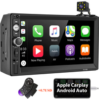 Autoradio 2Din 7'' Écran tactile HD Audio 7010B Autoradio Caméra de recul BT FM Mains libres Lecteur DVD MP5 Stéréo de voiture