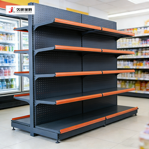 מדפי גונדולה של JIUSHUN, מדפי סופרמרקט ממתכת פלדה איכותית לתצוגת מוצרי מכולת - Product Image 3