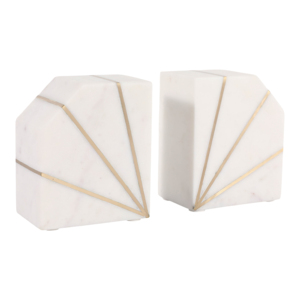 Fermalibri moderni in marmo con intarsi in ottone per decorare l'ufficio di casa - Product Image 3