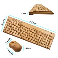 2.4G sans fil 108 touches en bois bambou USB bureau clavier silencieux PC ordinateur portable claviers