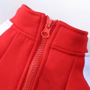 Veste zippée rayée pour chien, manteau de sport en polyester pour chiot, vêtement d'extérieur pour petit chien pour un usage quotidien - Product Image 5