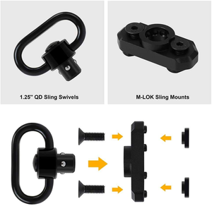อุปกรณ์เสริมสำหรับการล่าสัตว์กลางแจ้งแบบ QD Heavy Duty Sling Swivel สีดำ ตัวแปลงข้อต่อแบบปลดเร็ว QD Sling ทำจากเหล็ก ขนาด <span class=keywords><strong>1</strong></span> นิ้ว <span class=keywords><strong>1</strong></span>.25 นิ้ว <span class=keywords><strong>1</strong></span>.5 นิ้ว - Product Image 3