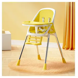Silla plegable de plástico de alta calidad para niños y adultos, silla de hierro con corona de arcoíris para alimentación de bebé, sillas de comedor con cojín de asiento, novedad de 2022