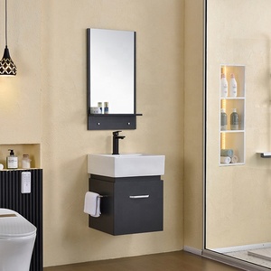 Vanità del <span class=keywords><strong>bagno</strong></span> del piccolo Hotel nero con il lavandino del <span class=keywords><strong>bagno</strong></span> a parete con il lavandino - Product Image 1