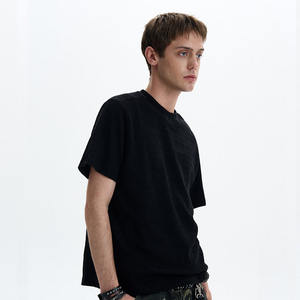 เสื้อยืดวินเทจผ้าถักลายสีทึบทำจากผ้าฝ้าย100% น้ำหนักมากแบบโอเวอร์ไซส์ออกแบบได้ตามต้องการ - Product Image 6