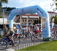 Arche de course gonflable personnalisée avec souffleur intégré, arche de départ/arrivée de marque pour événements sportifs de marathon et de cyclisme