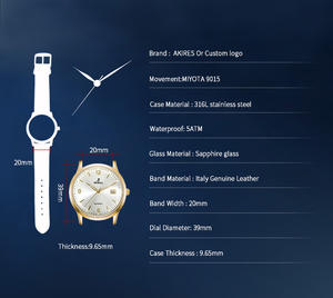 Orologio Meccanico da Uomo Akires di Alta Qualità, Stile Retrò, Accessorio da Polso con Cinturino in Pelle e Quadrante Analogico - Product Image 2